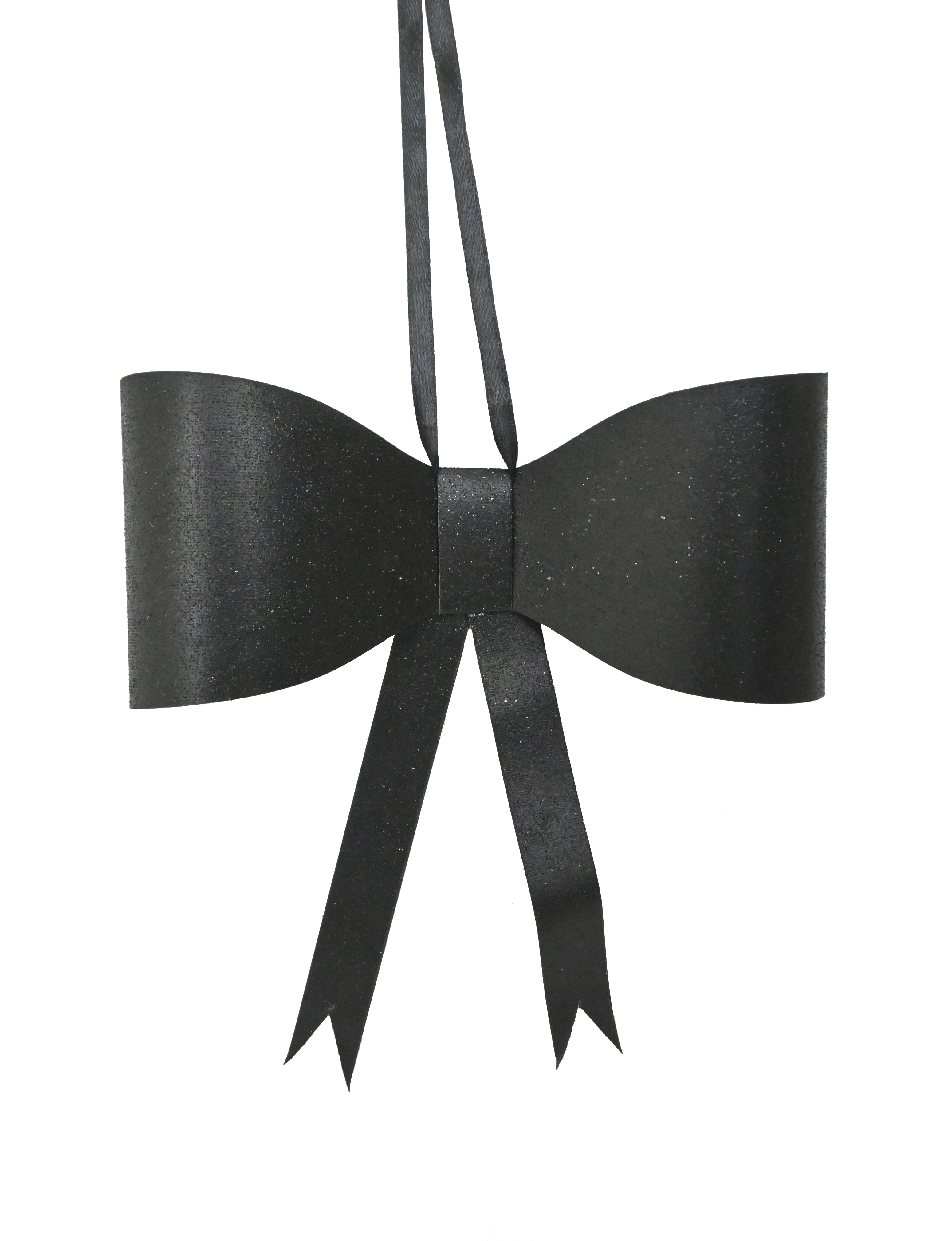 Paper Bow Hanging And Sticker Set 2 20cm Black Glitter Gift