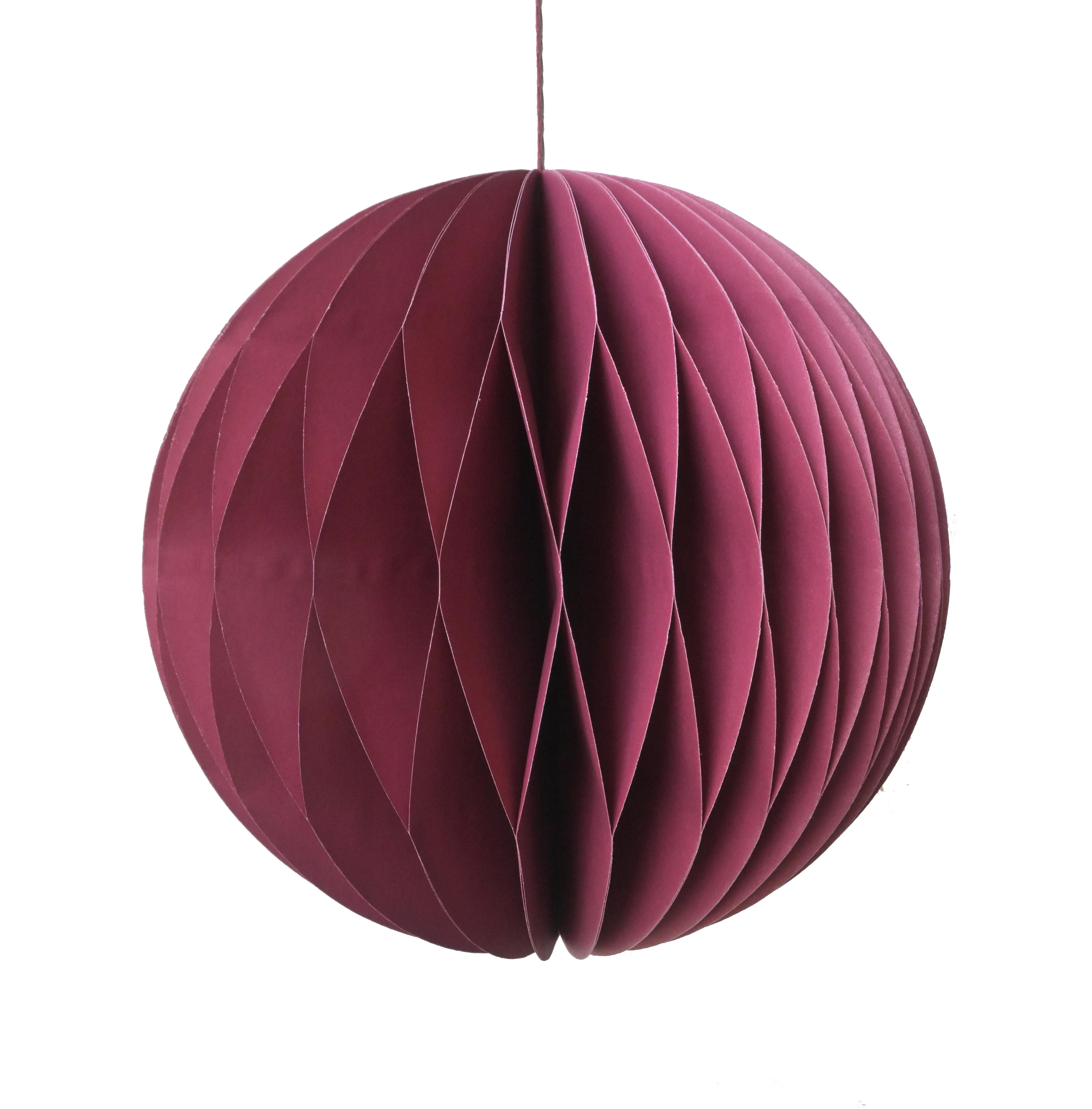 Brights Honeycomb Paper Bauble Burgundy 20cm Gift