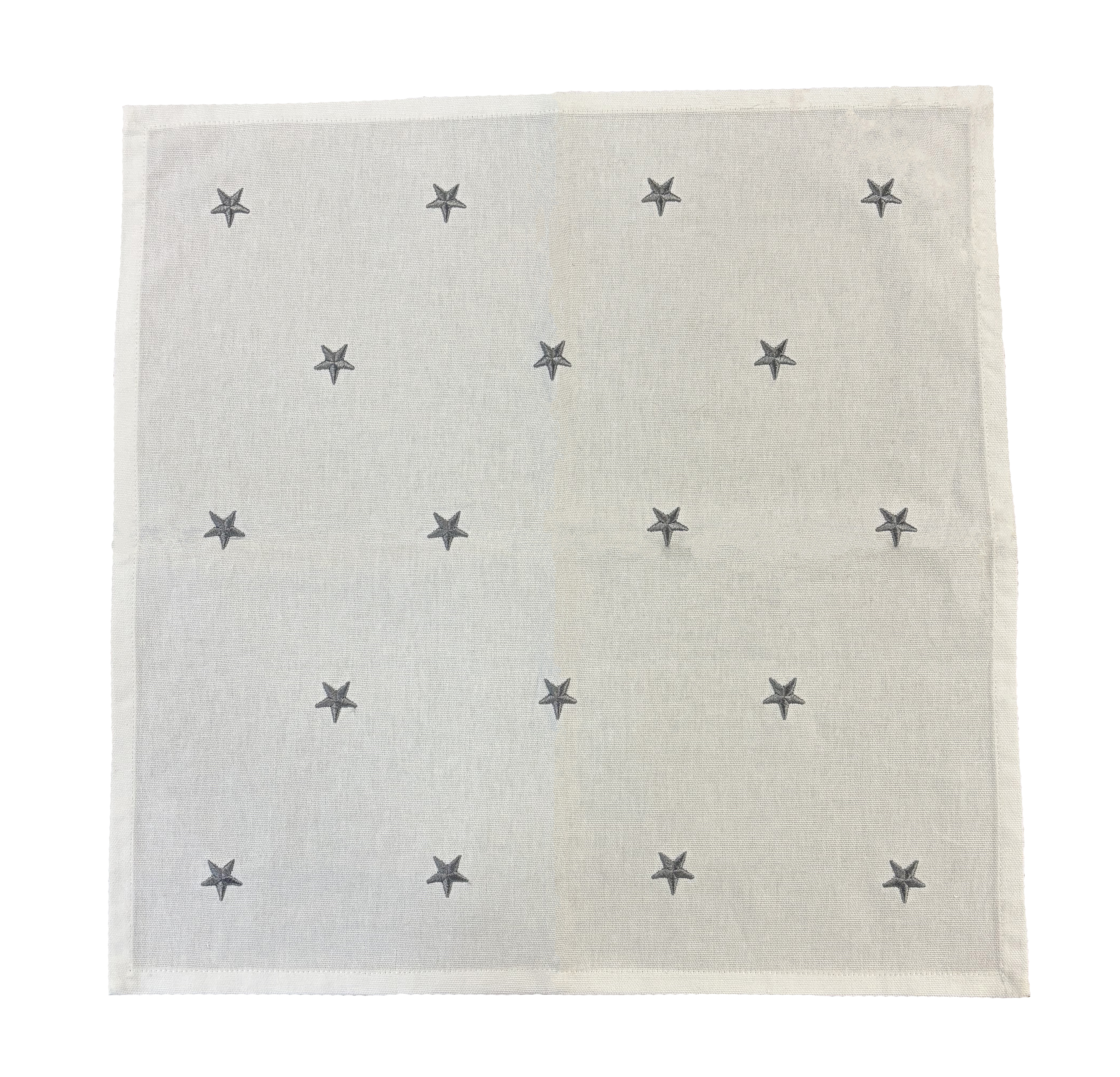 White Napkin With Grey Star Embriodery 45x45cm Gift