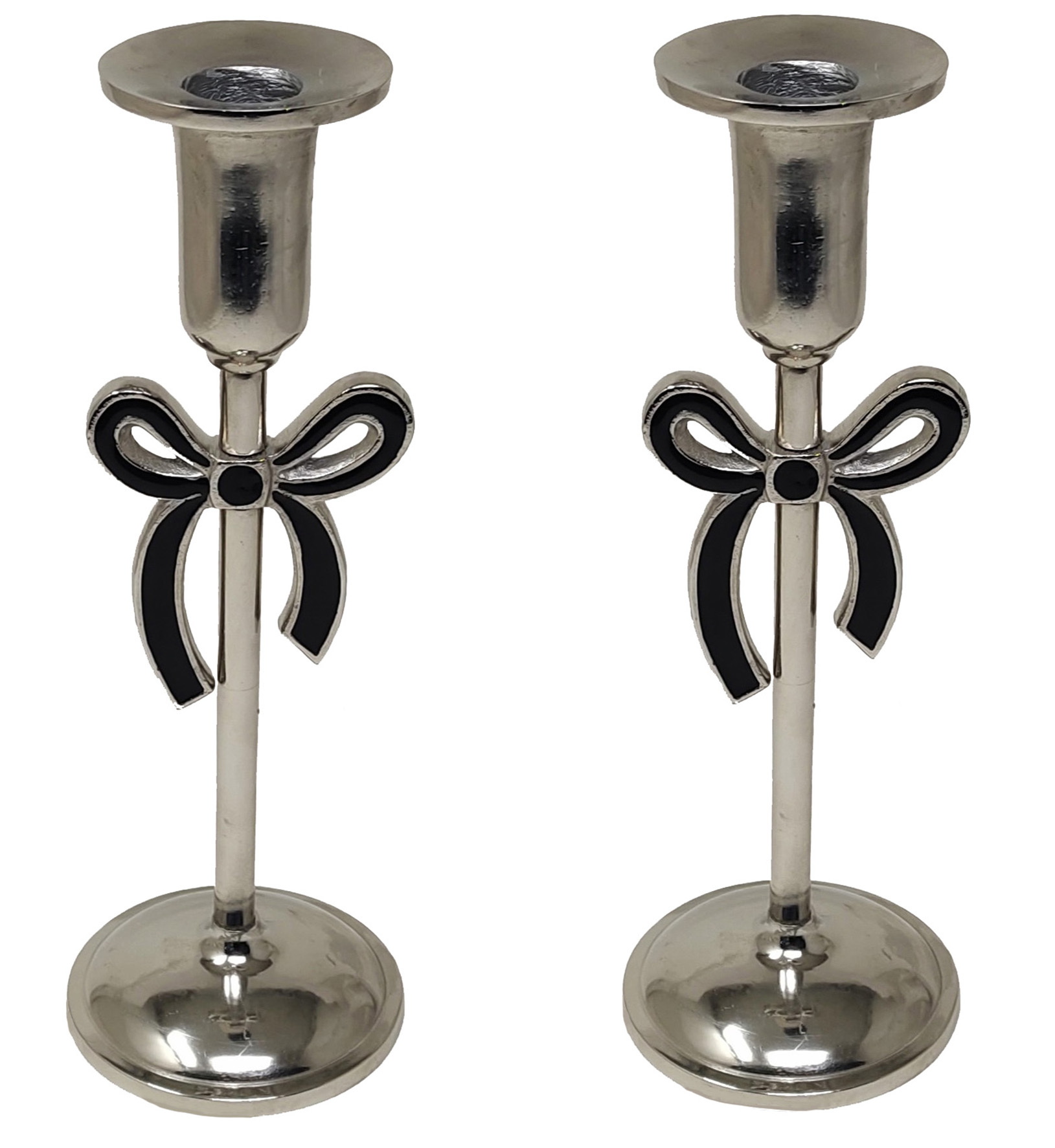 Aw25 Bow Candle Stand Set Of 2 H25 Gift