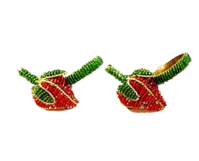 Set Of 2 Strawberry Napkin Rings Gift