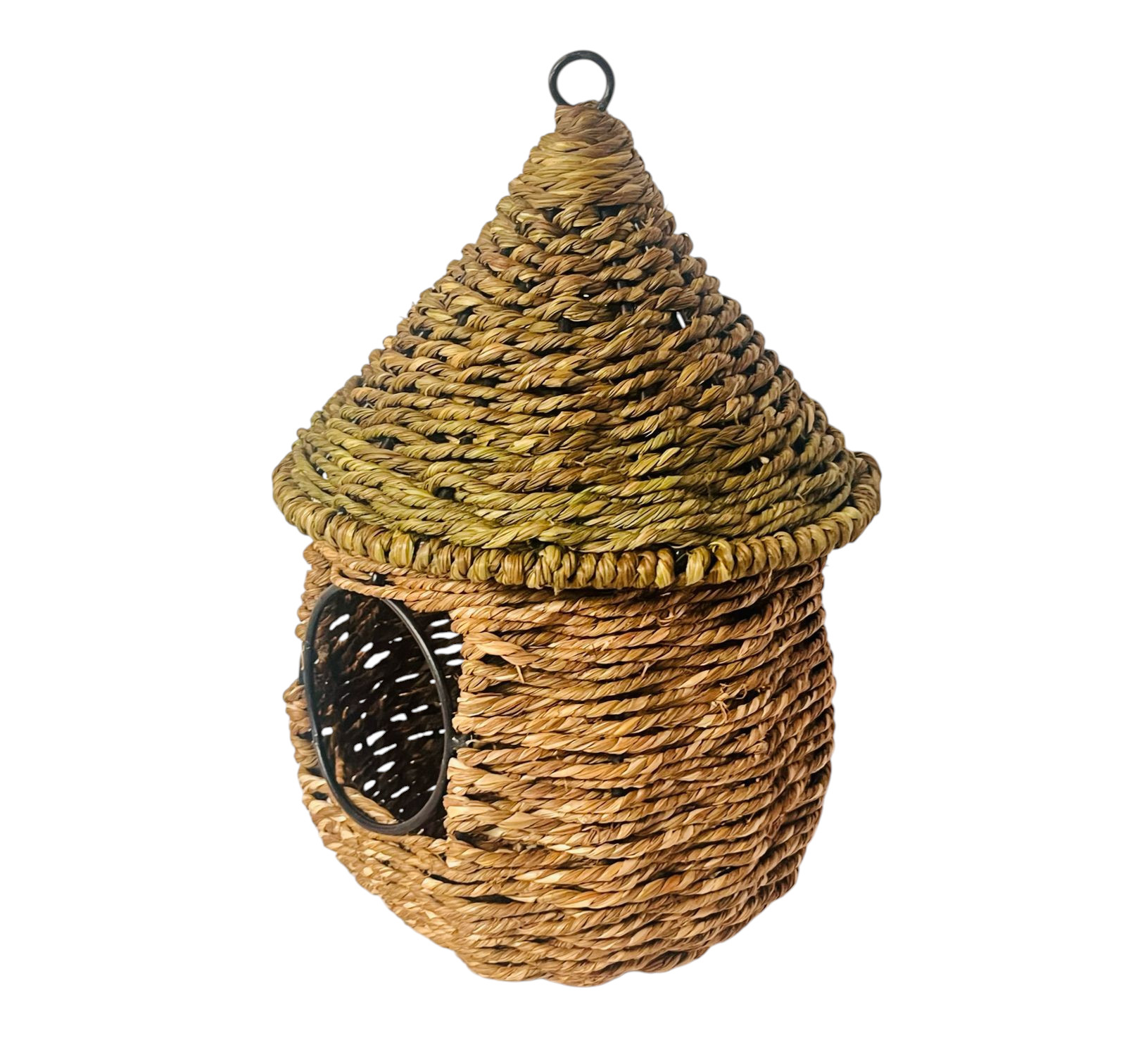 Hanging Round  Jute Hut 27cm Gift