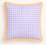 Gingham Purple Cushion With Contrasting Lace Trim Gift