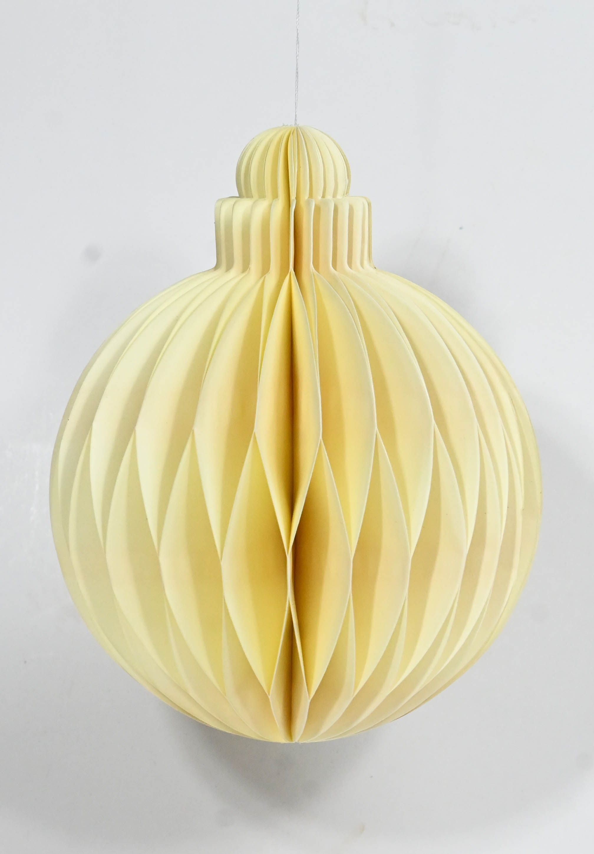 Round Bauble Hanging - 15cm Solid Ivory Gift