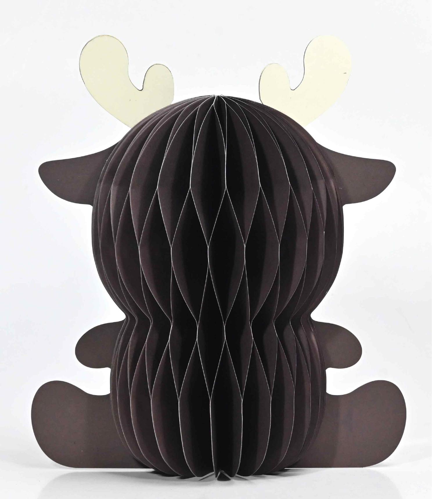 Honeycomb Reindeer Table Dec - 25cm Brown Gift