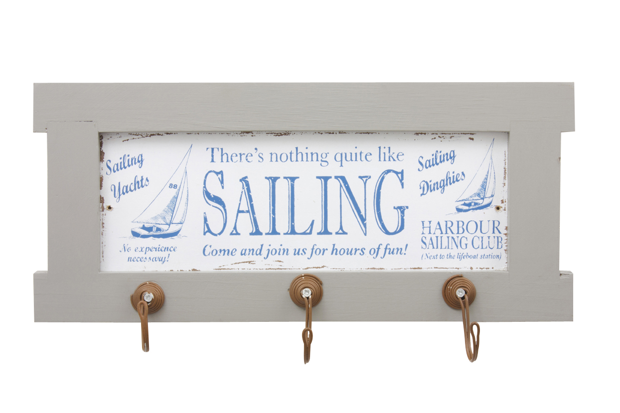 Sailing Triple Hook Board By The Sea Gift