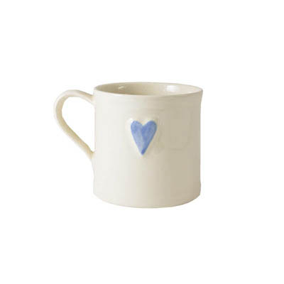 Shaker Pale Blue Heart 150ml Mug Gift