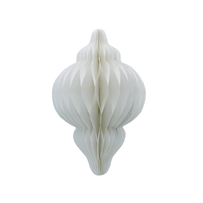 Honeycomb Paper Decoration Finial 20cm White Gift