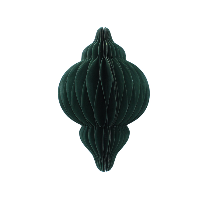 Honeycomb Paper Decoration Finial 20cm Green Gift