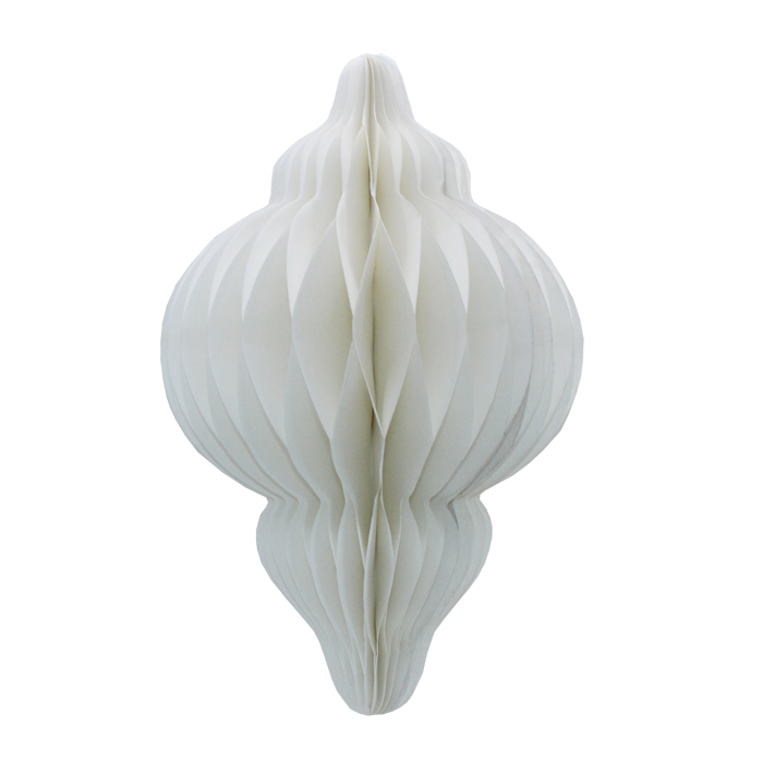 Honeycomb Paper Decoration Finial 30cm White Gift
