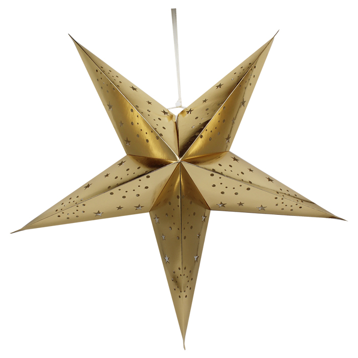 Star Folding 5 Point 65cm Gold Gift