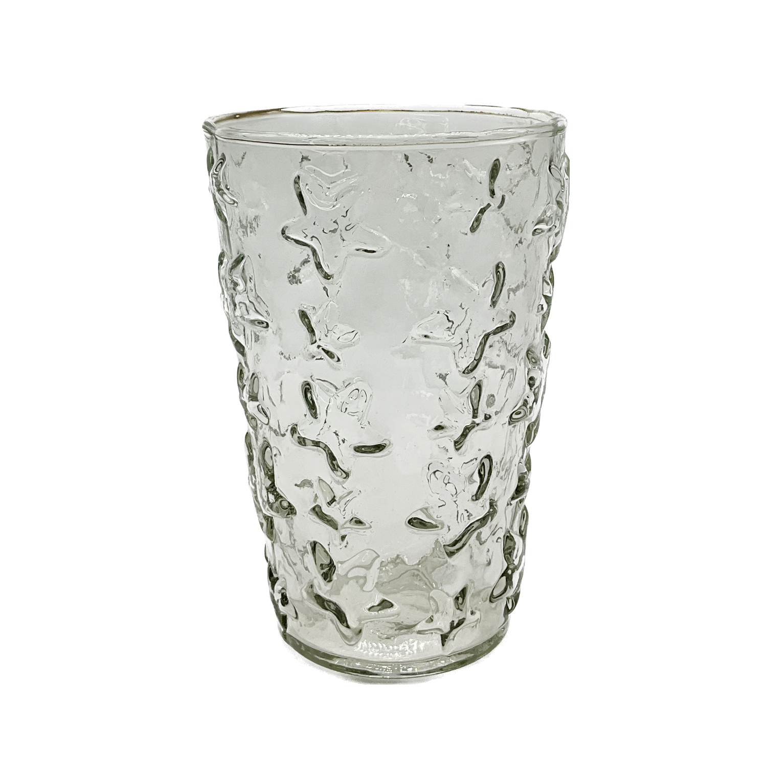 Star Embossed Glass Small Vase 18cm Gift