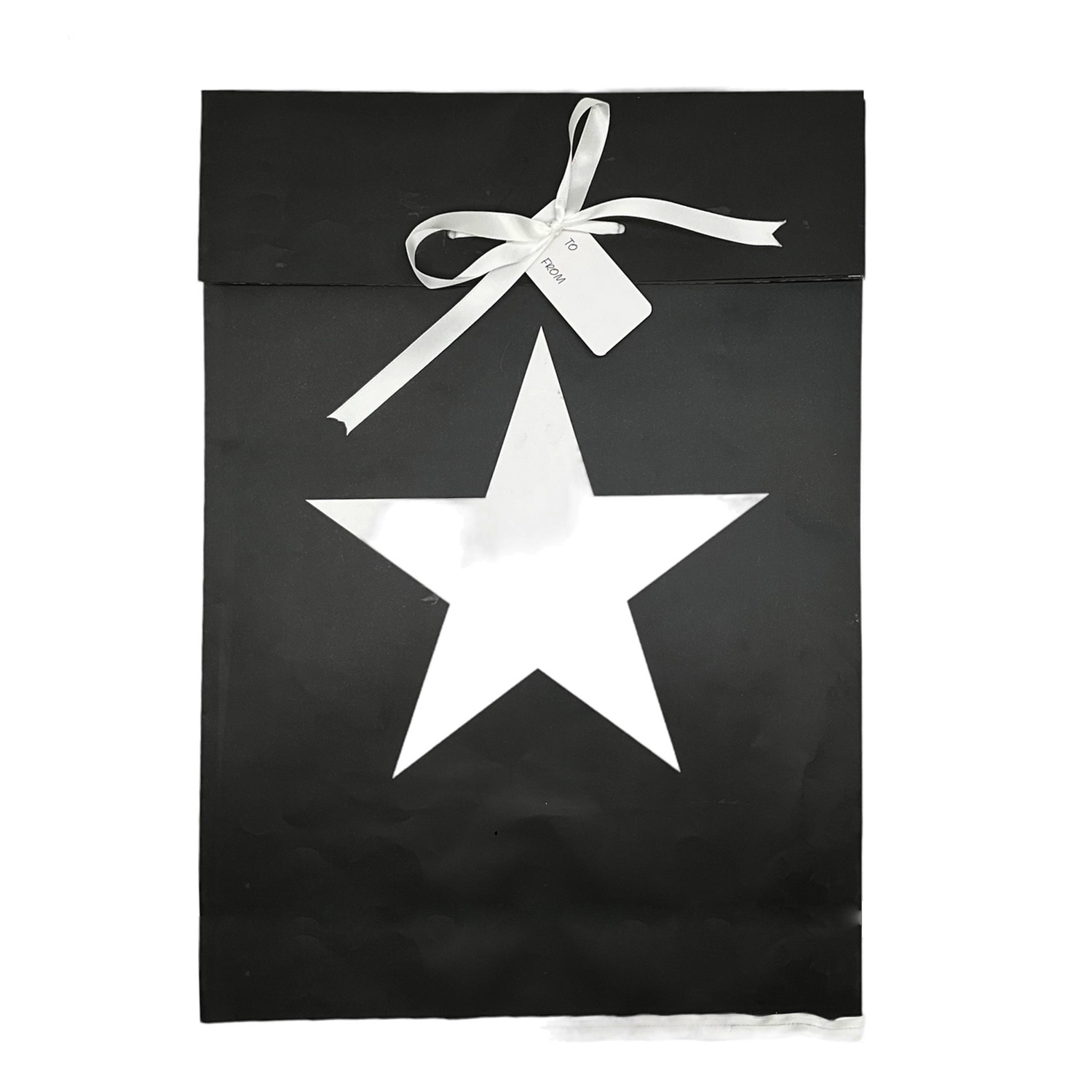 Star Print Paper Sack Black Large Gift