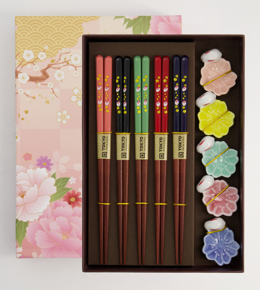 Chopstick Giftset/10 Rabbit Sakura Djkz-a-065 20905 1/36 Gift