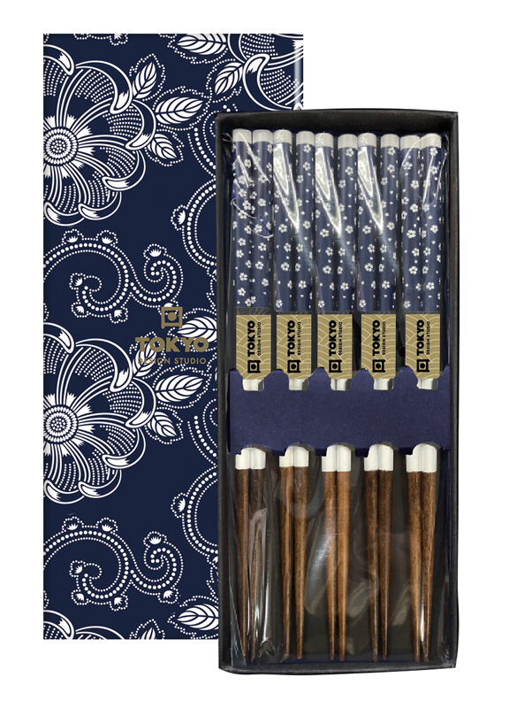 Chopstick Giftset/5 Blue Flowers B-1220x 1/100 Gift