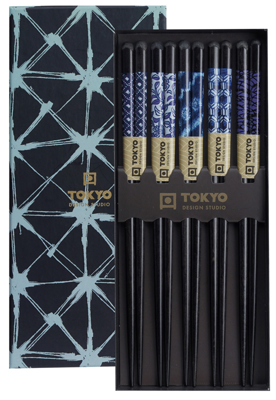 Chopstick Giftset/5 Blue Mixed Designs B-9091x 1/100 Gift