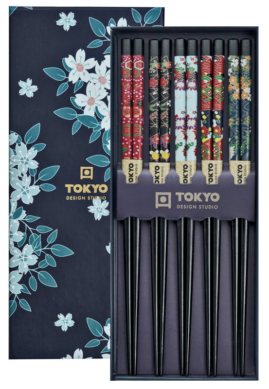 Chopstick Giftset/5 Cherry Blossom Blue 17948 1/100 Gift