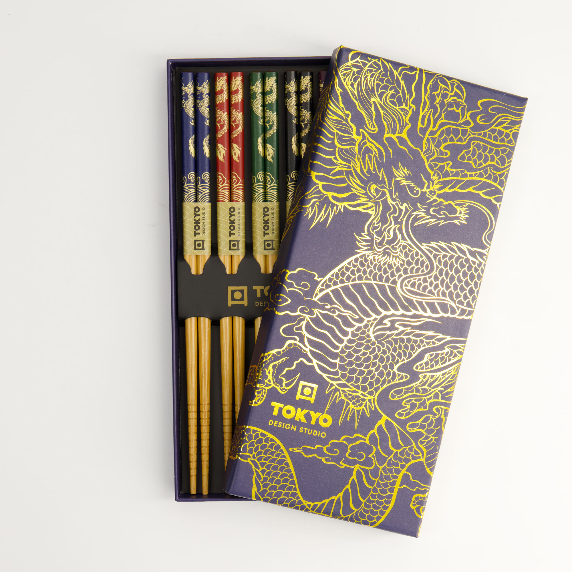 Chopstick Giftset/5 Dragon Bk/gd A26-t109 22349 1/100 Gift