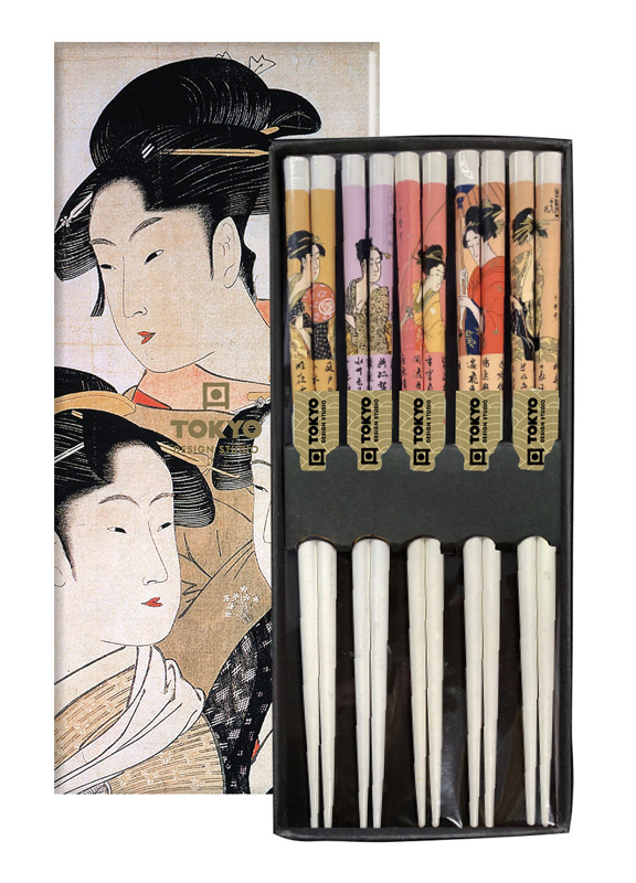 Chopstick Giftset/5 Geisha White B-1416 1/100 Gift