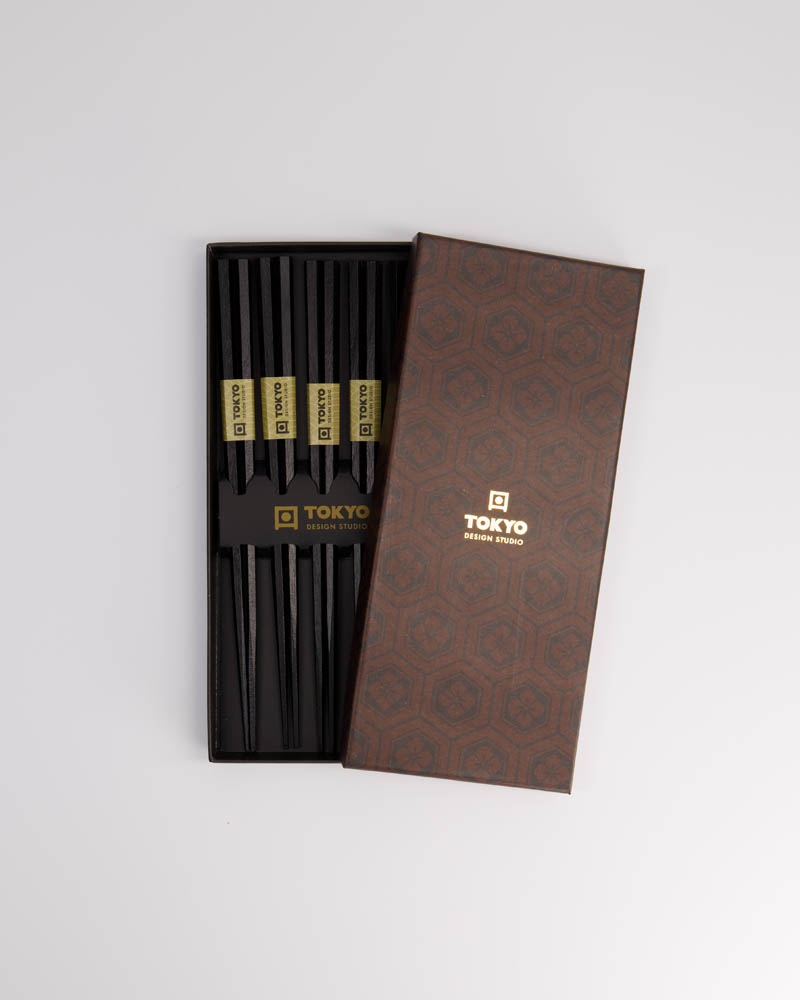 Chopstick Giftset/5 Hexagon Black 8223 1/100 Gift