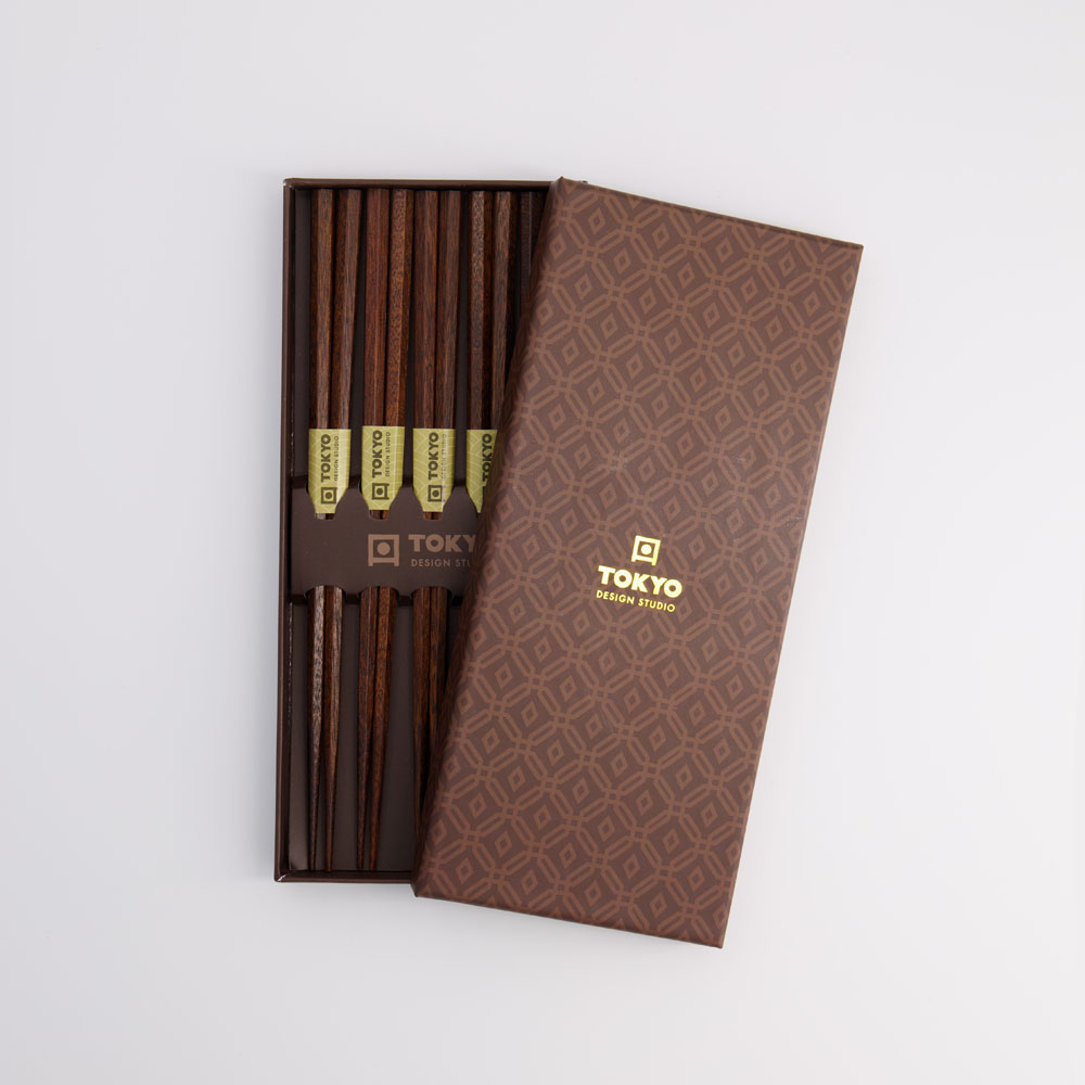 Chopstick Giftset/5 Hexagon Brown 8223b 21400 1/100 Gift