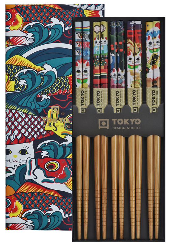 Chopstick Giftset/5 Lucky & Koinobori 17946 1/100 Gift