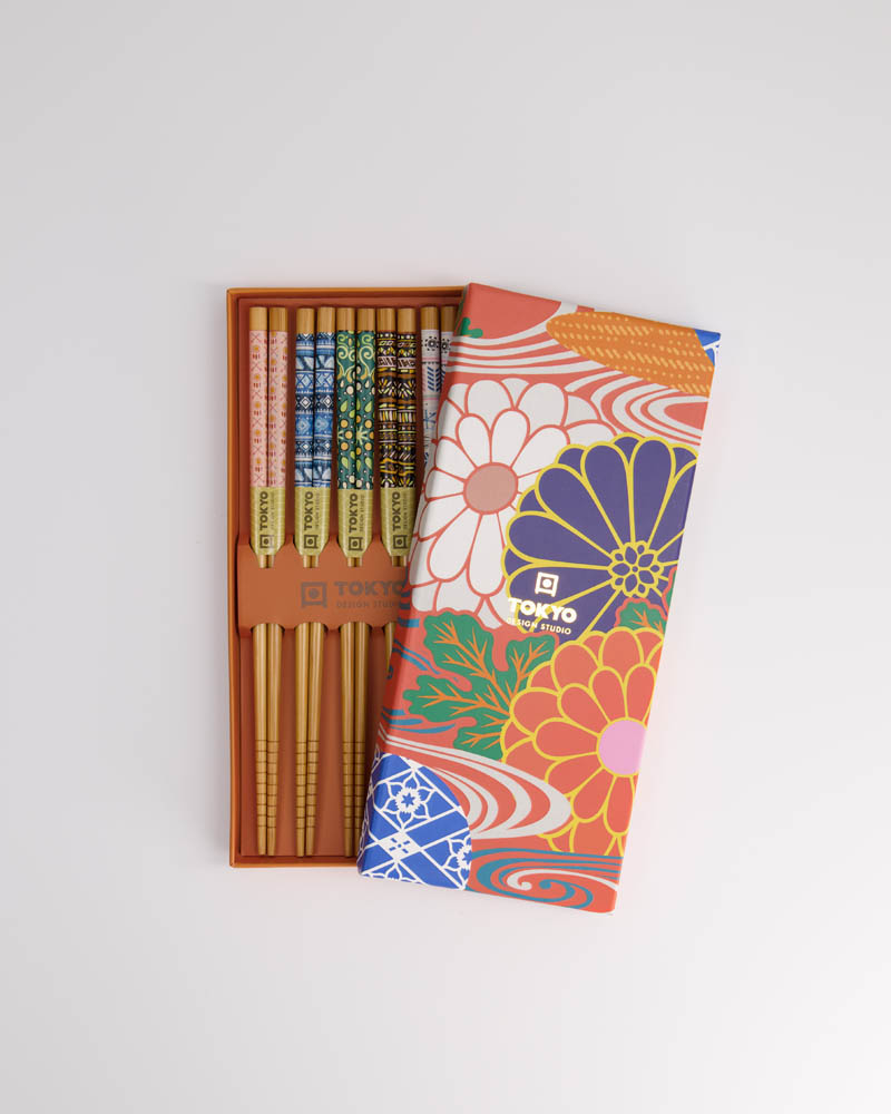 Chopstick Giftset/5 Orange Flower  2911a 21309 1/100 Gift