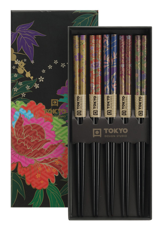 Chopstick Giftset/5 Peony Flower 17866 1/100 Gift