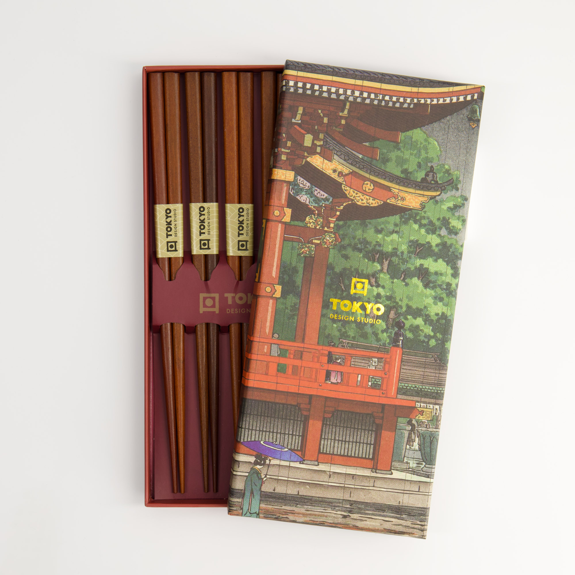 Chopstick Giftset/5 Plain Brown 20714 1/100 Gift