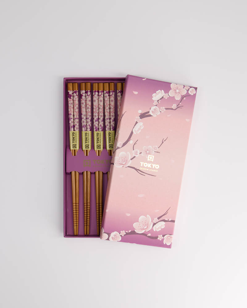 Chopstick Giftset/5 Purple Sakura 291a 21290 1/100 Gift