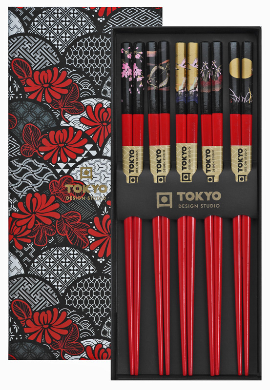 Chopstick Giftset/5 Red B-105kr-1 1/100 Gift