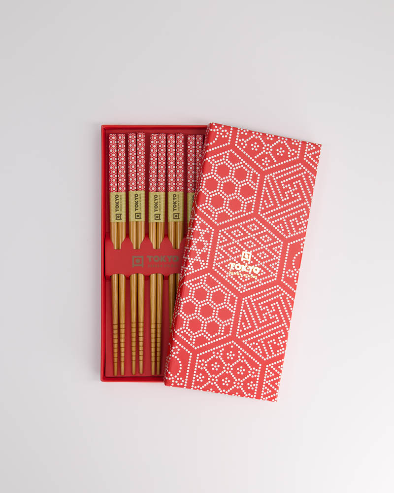 Chopstick Giftset/5 Red Multi Pattern  2920a 21310 1/100 Gift