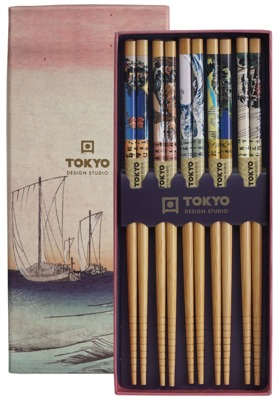 Chopstick Giftset/5 Woodblock Prints B-0307x 1/100 Gift