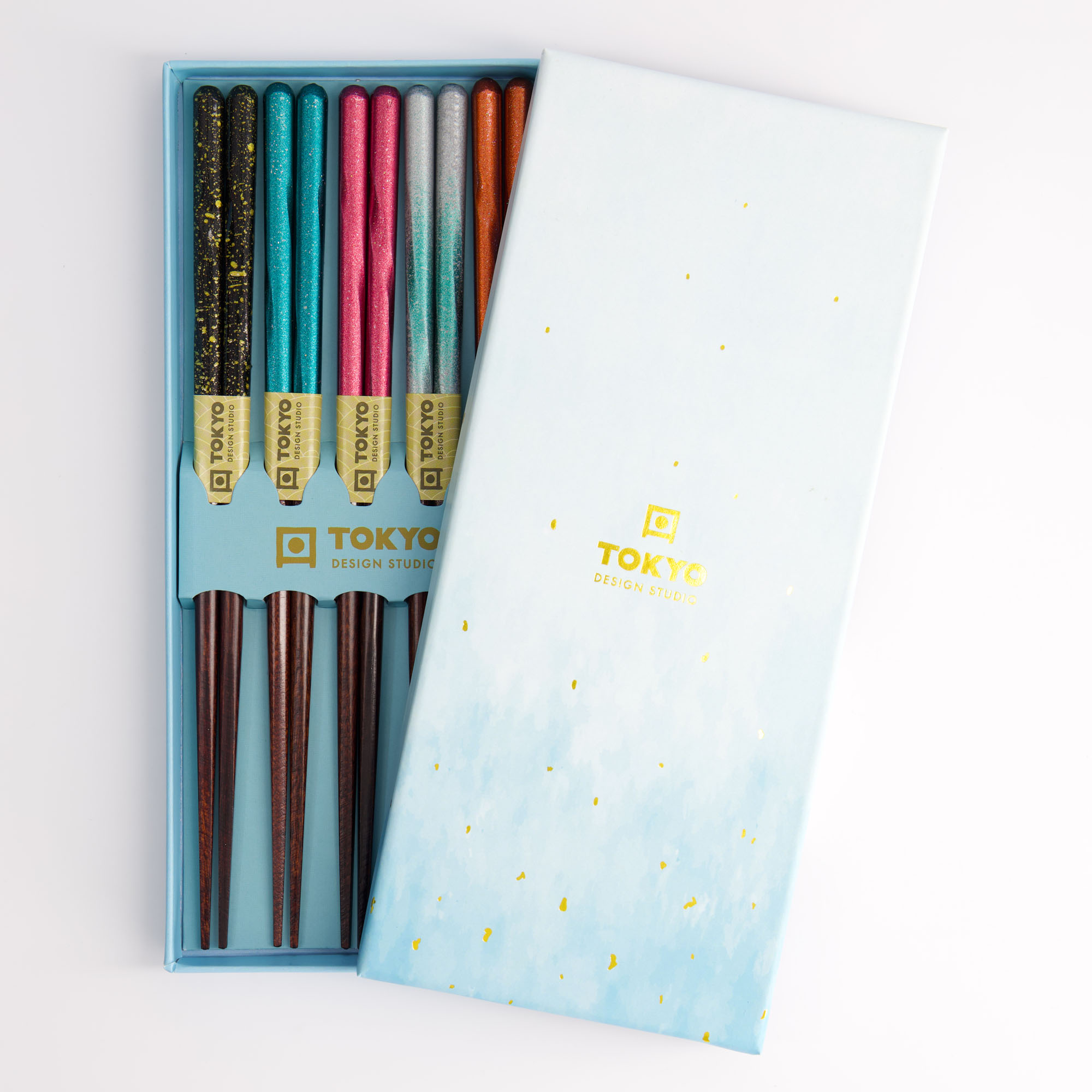 Chopstick Giftset/5 Wooden Blue Cloud 2915a  21297 1/100 Gift