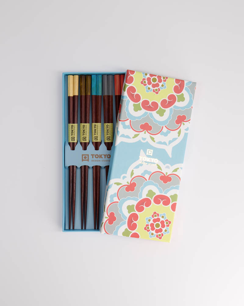 Chopstick Giftset/5 Wooden Blue Mandala  2916a 21313 1/100 Gift