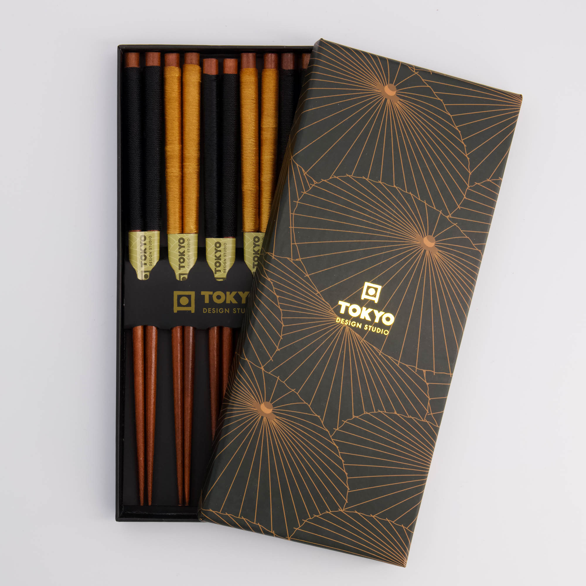 Chopstick Giftset/5 Wooden Gold Umbrella 2917a  21299 1/100 Gift