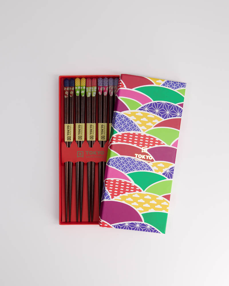 Chopstick Giftset/5 Wooden Multi Color 296a  21293 1/100 Gift