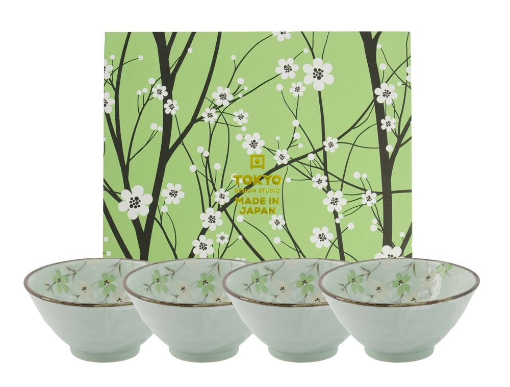 Green Cosmos Bowl Giftset 4pcs 13x6cm 350ml 2d 22024 1/6 Gift