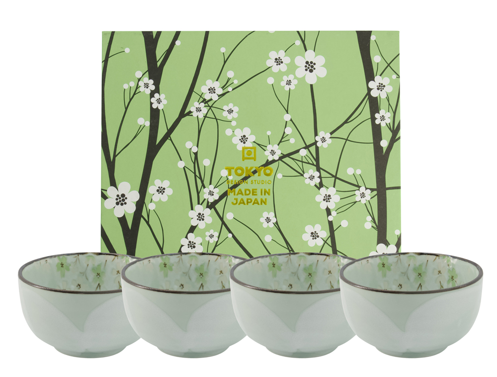 Green Cosmos Bowl Giftset 4pcs 13x7cm 550ml 1d 22019 1/6 Gift