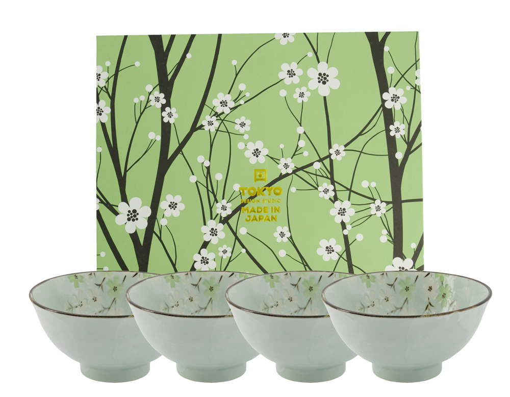 Green Cosmos Bowl Giftset 4pcs 16x8cm 600ml 3d 22028 1/6 Gift