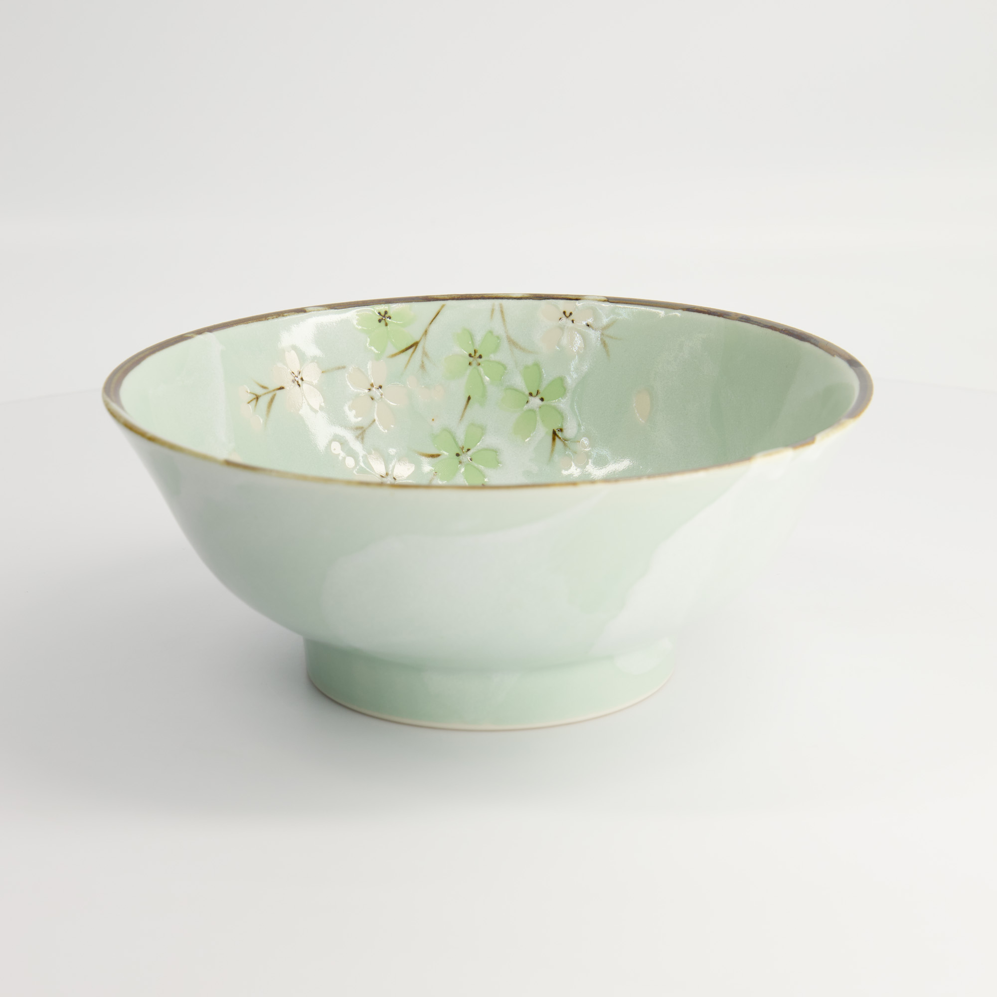 Green Cosmos Ramen Bowl 21.5x9cm 1300ml Q58/gc 3/24 Gift