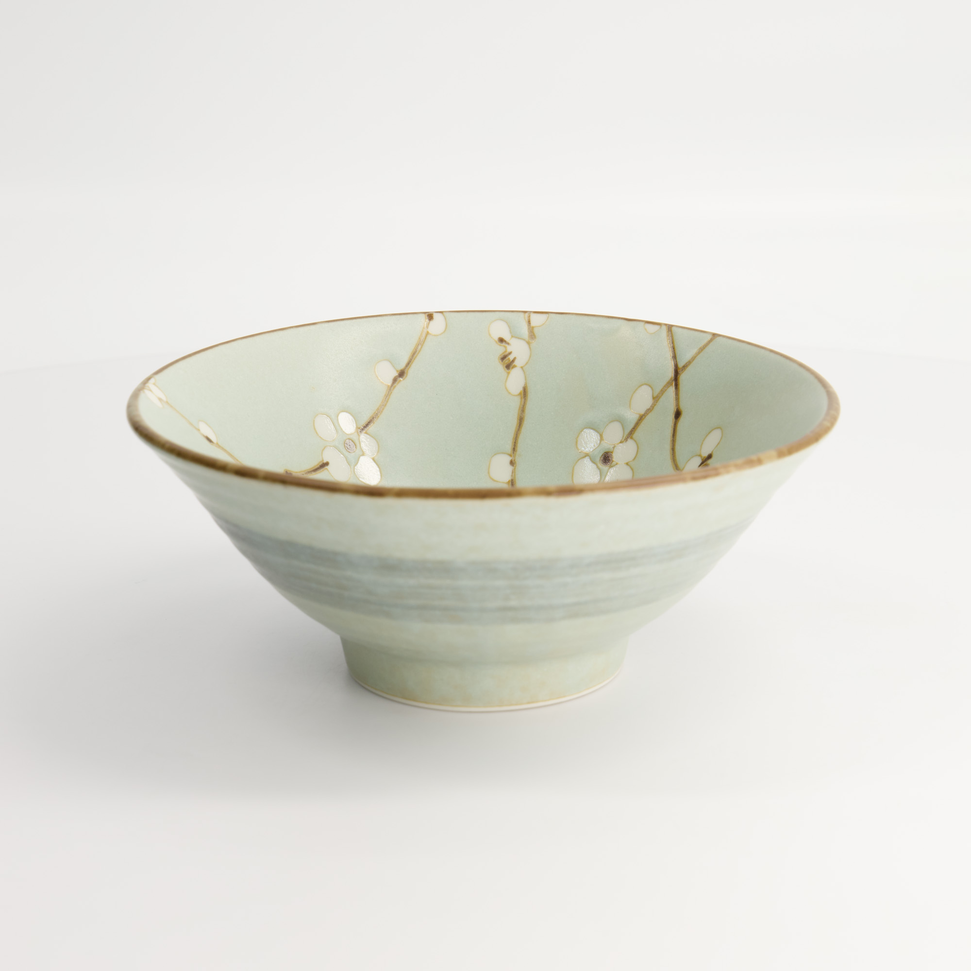 Green Soshun Bowl 17.8x7.3cm 600ml Fk-8442 6/36 Gift