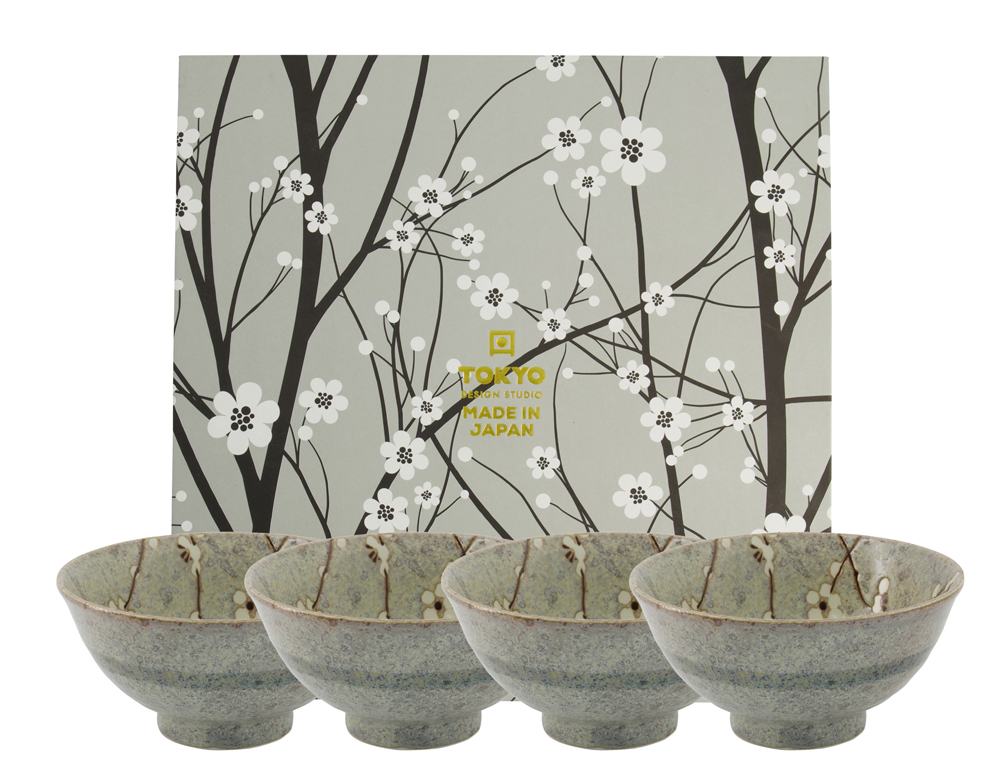 Grey Soshun Bowl Giftset 4pcs 16x8cm 600ml Gift