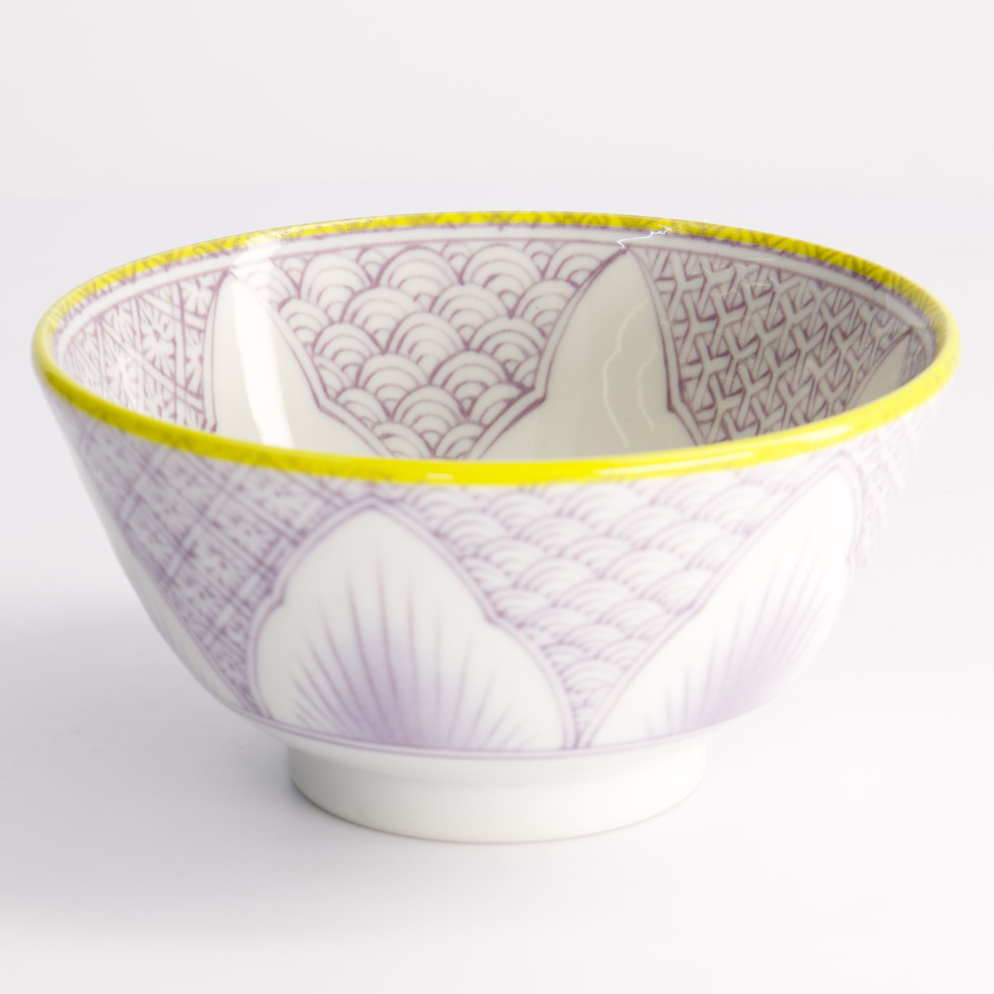 Lily Flower Small Tayo Bowl 13.5x6.8cm 300ml Purple 21159 6/48 Gift