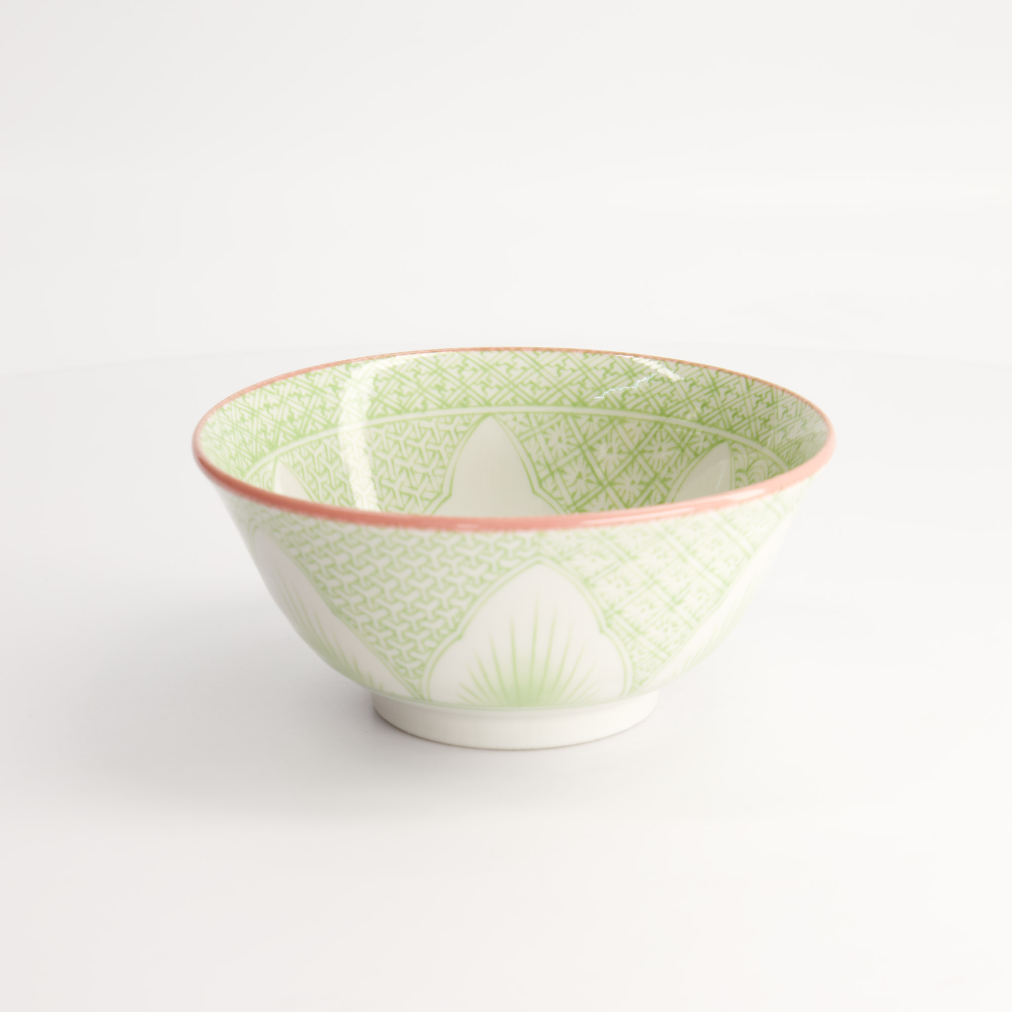 Lily Flower Tayo Bowl 14.8x6.8 550ml Green Hb-3625/b 6/48 Gift