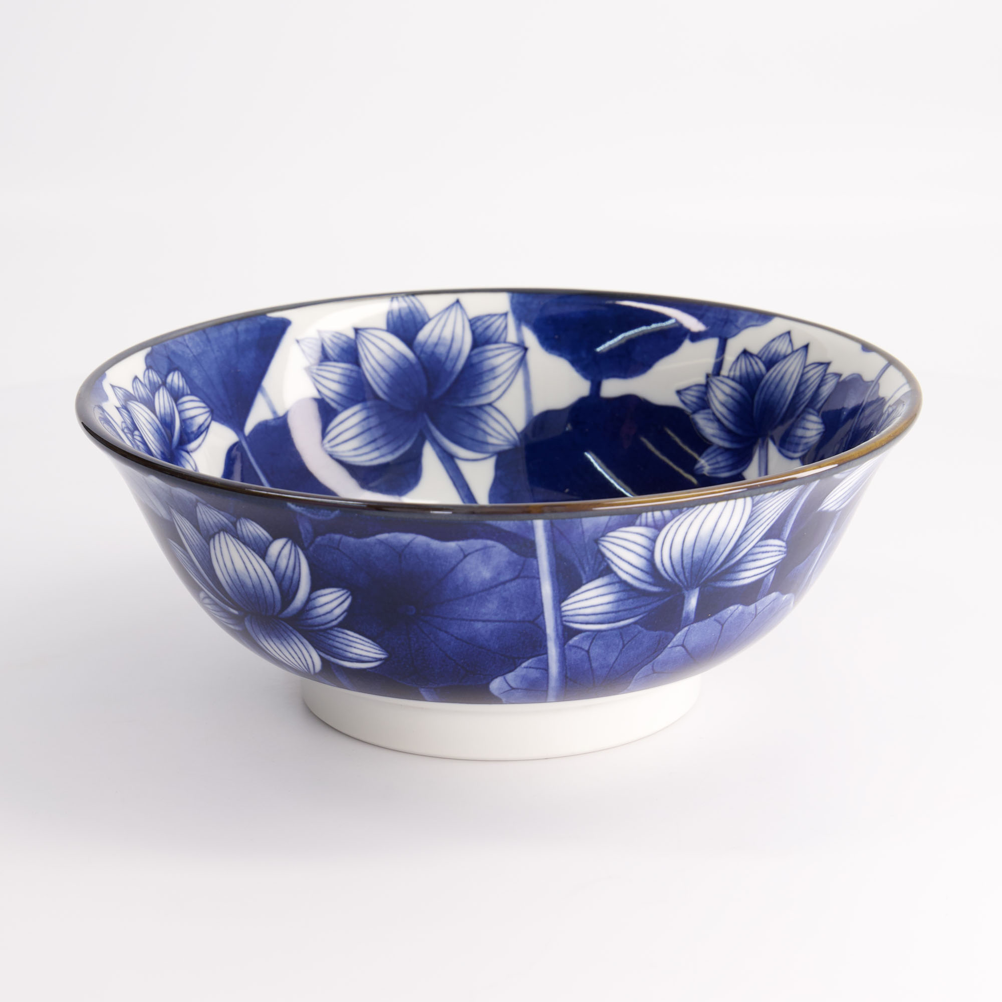 Mixed Bowl Lotus 20.5x8cm Blue/white Ka-45 4/32 Gift