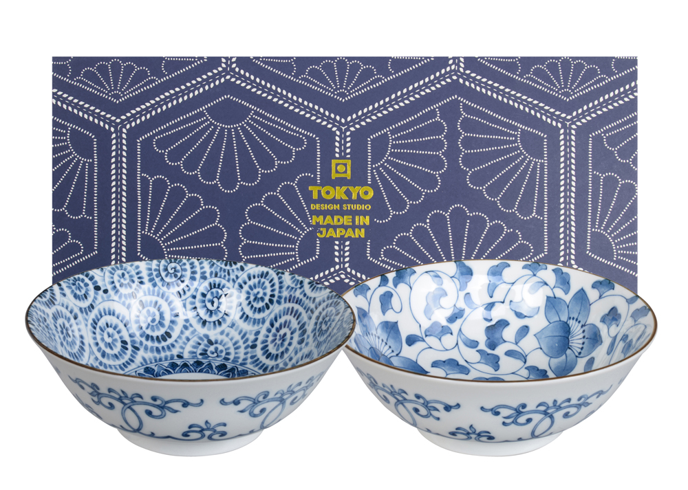 Mixed Bowls 2pcs Bowl Giftset 19x7.5cm 1000ml Gift