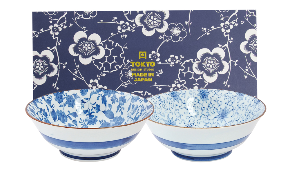 Mixed Bowls 2pcs Bowl Giftset 19x7.5cm 1000ml Gift