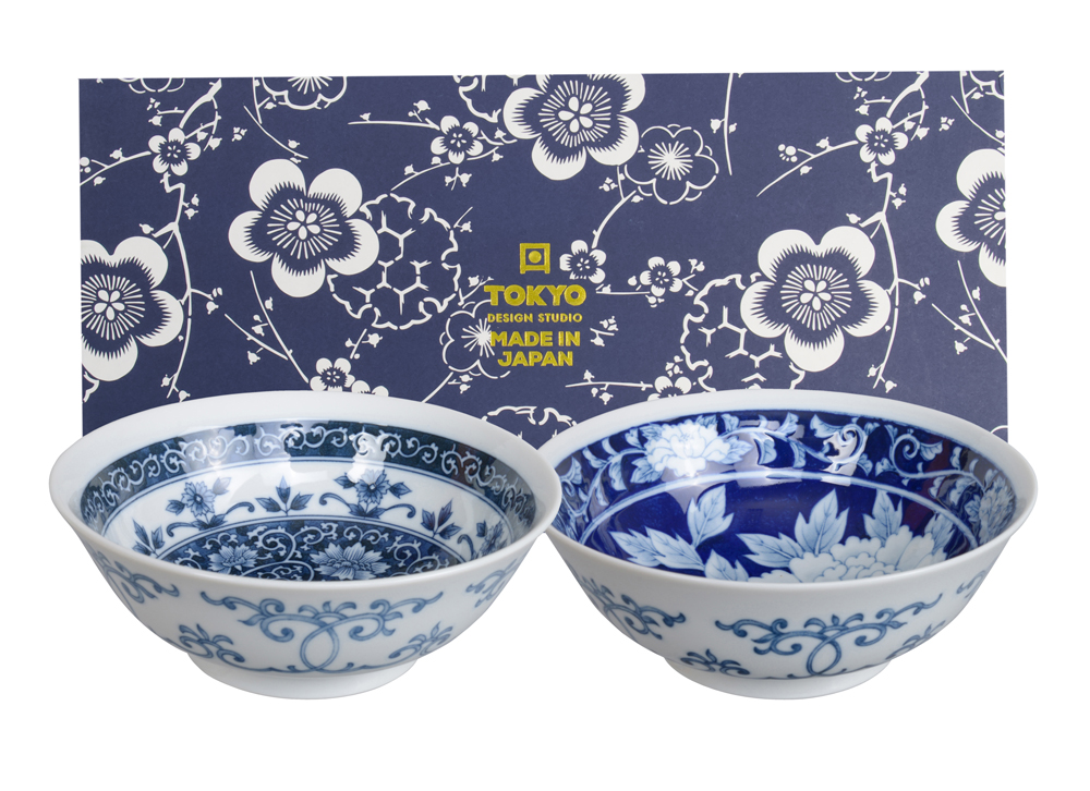 Mixed Bowls 2pcs Giftset 19x7.5cm 1000ml Gift