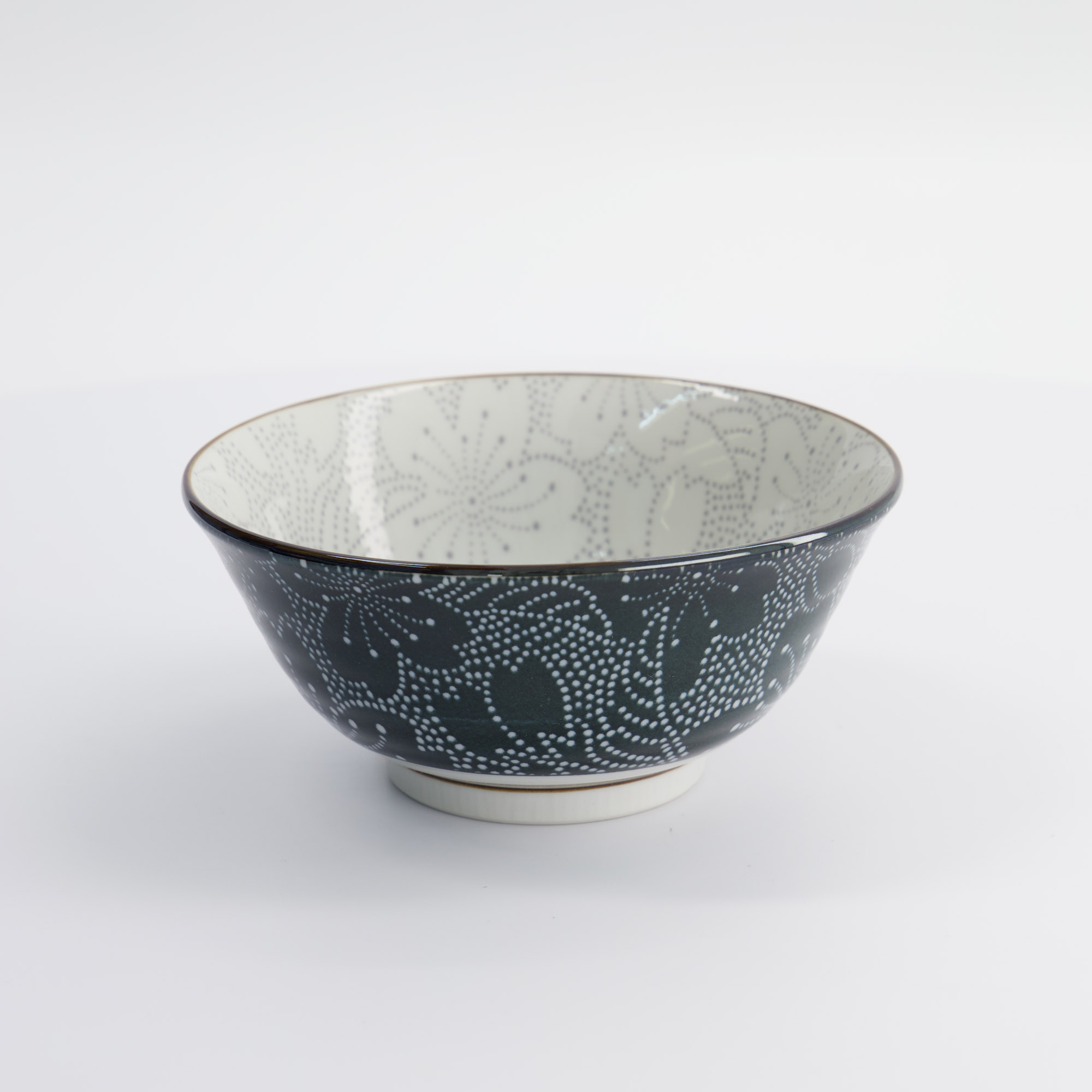 Mixed Bowls Dot Sakura 14.8x6.8cm 500ml Grey/black Hb-7101/b 6/48 Gift